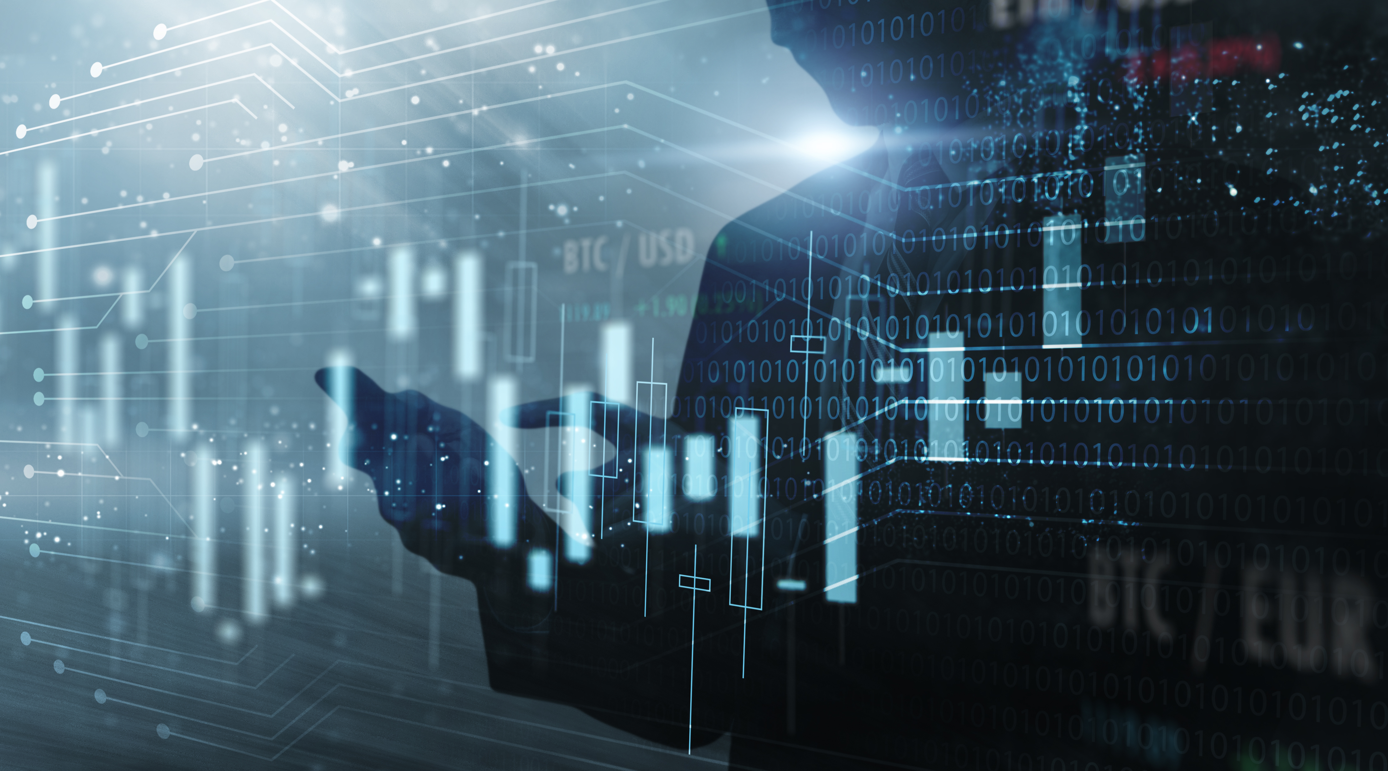 A financial market growth chart for cybersecurity investments.